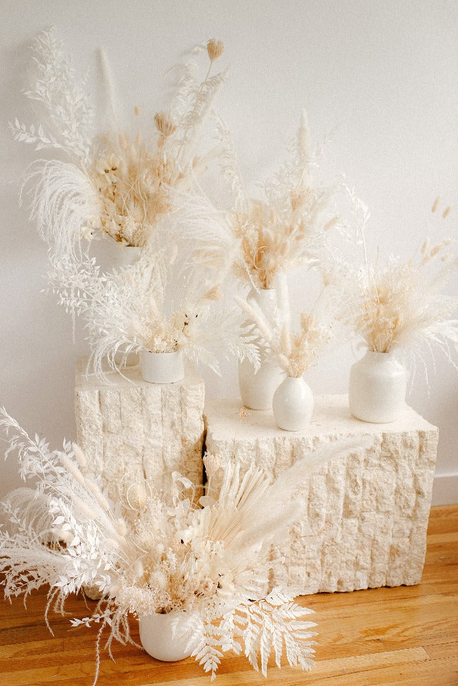 Vancouver Dried Flowers Dried Flower Delivery White Jug Arrangement