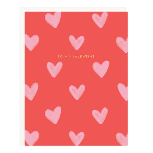 Valentine Pink Hearts Greeting Card